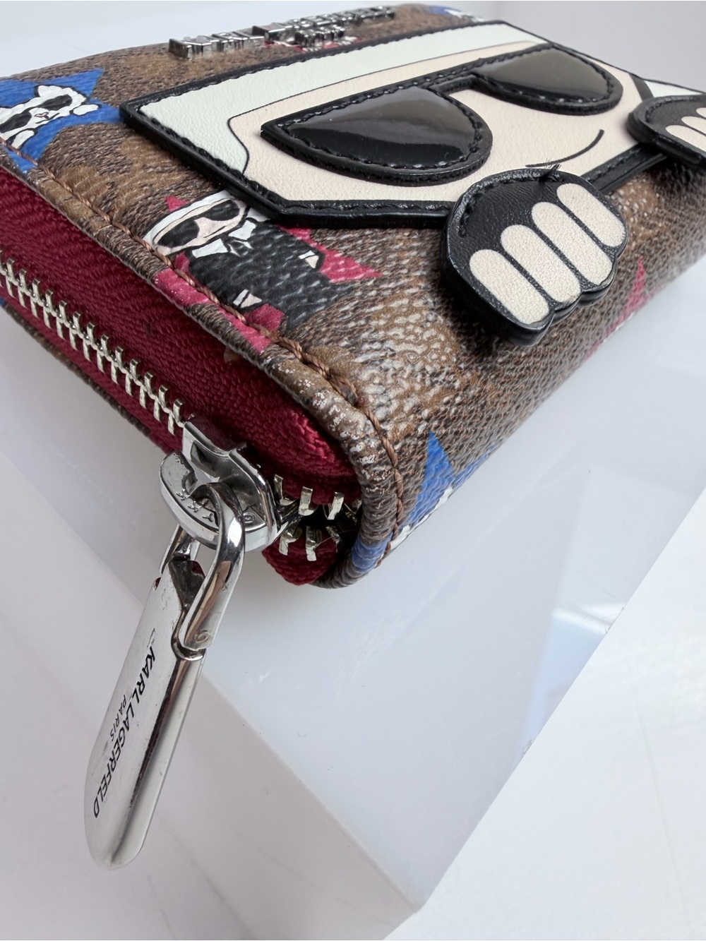 Karl Lagerfeld Paris ID Credit Card Holder Zip Around Closure Wallet Choupette - Picture 4 of 9